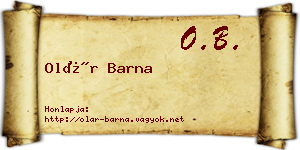 Olár Barna névjegykártya