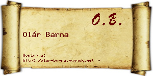 Olár Barna névjegykártya